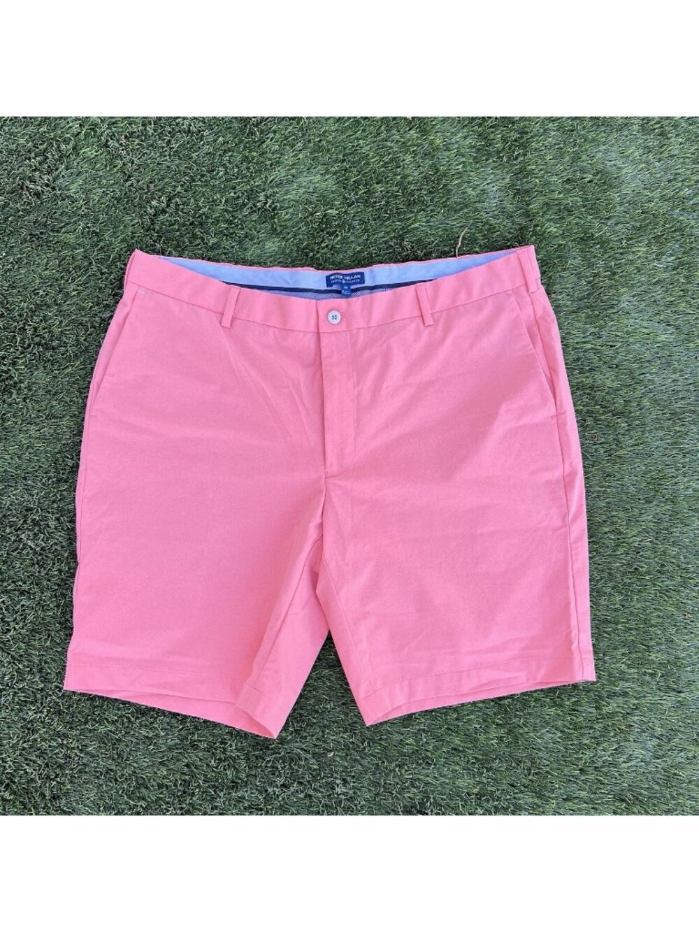 Peter Millar Shorts Men's 40W Crown Crafted Peach/Pink Golf ⛳  9" Inseam logo